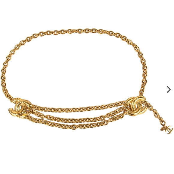 Vintage Chanel Gold CC Triple Chain Belt main image 6